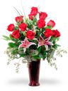 Bouquet chic di 12 rose rosse